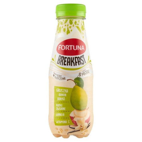 Napój-przekąska Breakfast o smaku jabłko, banan, gruszka z płatkami miodem i wanilią Fortuna 300 ml