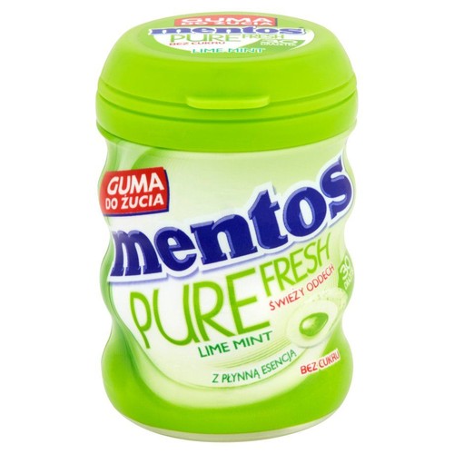 Guma do żucia o smaku limonkowo-miętowym bez cukru Mentos 60 g