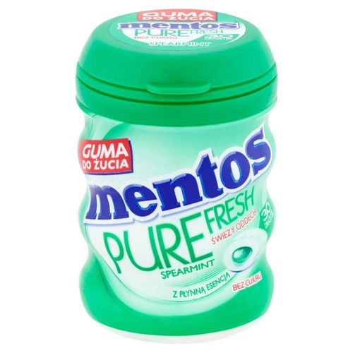 Guma do żucia o smaku mięty zielonej bez cukru Mentos 60 g