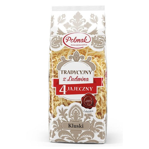 Makaron tradycyjny 4-jajeczny. kluski do zup Polmak Makaroniarnia 250 g