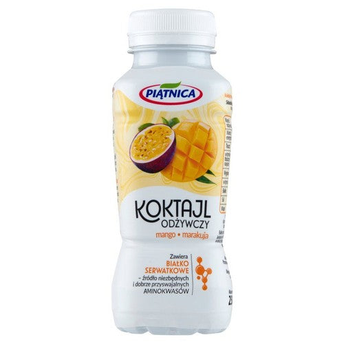 Koktajl z białkiem serwatkowym mango marakuja i owies  Piątnica 250 ml