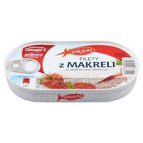 Filety z makreli w słodkim sosie barbecue GRAAL 170 g