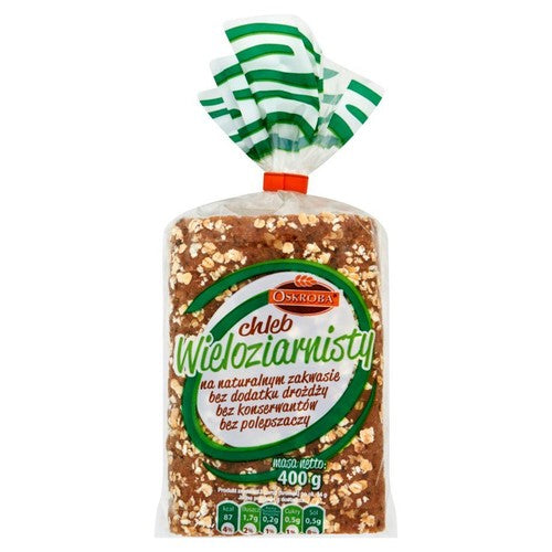Chleb żytni razowy z ziarnami krojony Oskroba 400 g