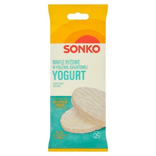 Wafle ryżowe w polewie jogurtowej Sonko 65 g