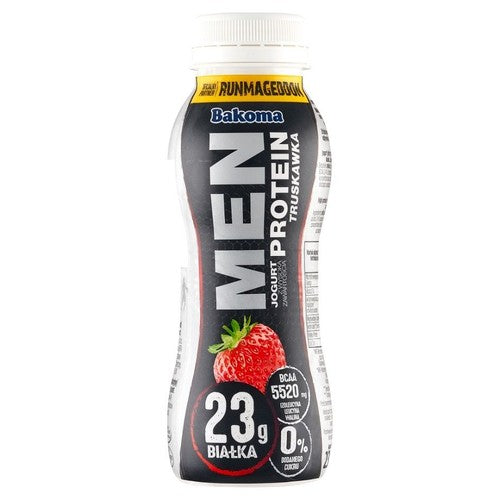 Men jogurt pitny wysokobiałkowy truskawkowy Bakoma 230 g
