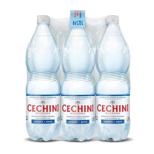 Woda mineralna niskonasycona Muszyna lekko gazowana Cechini 6 x 1,75 l
