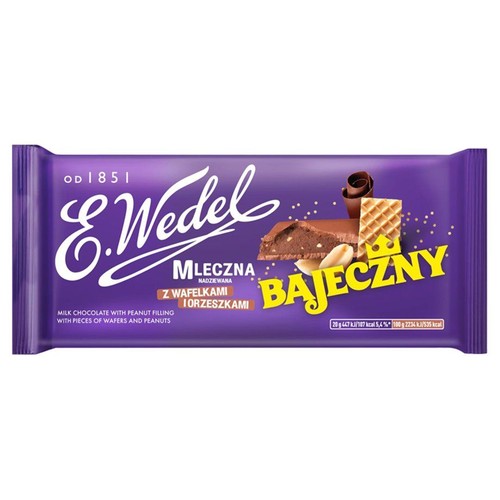 Czekolada mleczna nadziewana wafelkami i orzeszkami E.Wedel 100 g