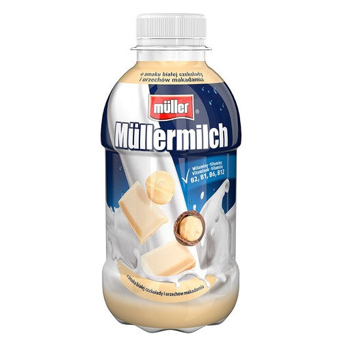 Müllermilch o smaku białej czekolady i orzechów makadamia   Muller 400 g
