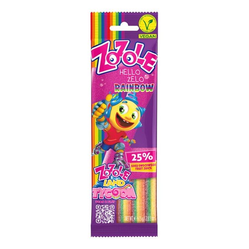 Tęczowe żelki super kwaśne Zozole 75 g